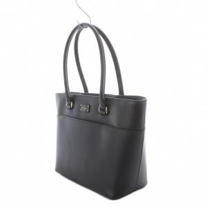 kate spade new york トートバッグ 黒 ブラック 台形シルエット ロゴプレート 無地 /RI OS
