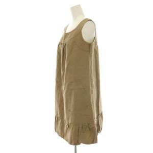 BURBERRY BLUE LABEL ノースリーブ バルーン ワンピース ジャンパースカート 36 ベージュ /CX OS