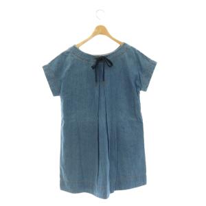 BURBERRY BLUE LABEL デニム 半袖 ワンピース ミニ 38 ブルー /HK OS