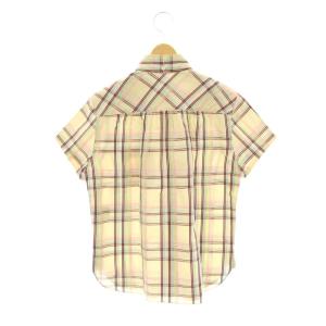 BURBERRY BLUE LABEL ノバチェック 半袖 シャツ ブラウス ボタンダウン 38 ベージュ マルチカラー /CX OS