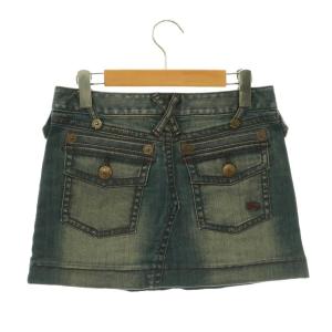 BURBERRY BLUE LABEL デニムミニスカート 台形 ジッパーフライ 25 紺 /NR OS