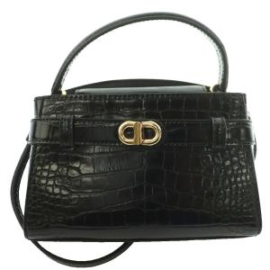 オブリエル Aubrielle クロックエフェクトトップハンドルバッグ 2WAY ハンド ショルダー 黒