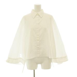 25SS LUXE COTTON  AMBIE シャツ ブラウス フレア袖 S32 白 /CX OS