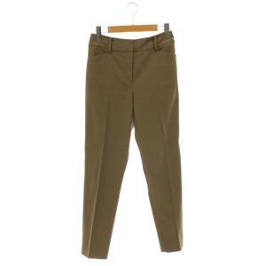 24SS 丈長め スティックパンツ リネンブレンド テーパード センタープレス M モカ /HS OS