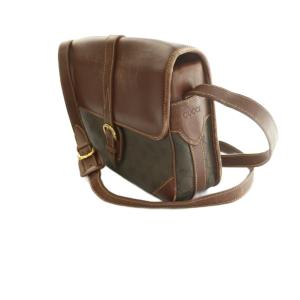 GUCCI GGキャンバス レザー ショルダーバッグ フラップ モノグラム柄 茶 001 261 0613 /MI