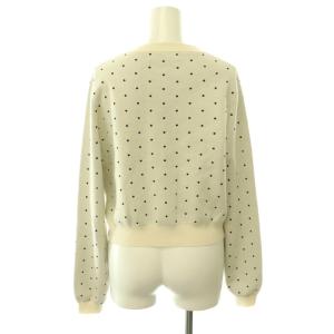 CABaN コットンカシミヤ ドットジャカード クルーネックカーディガン F オフホワイト