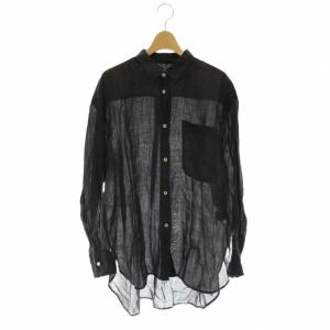 25SS ガーメントダイシアーラミーシャツ 長袖 シアー チャコールグレー /DO OS