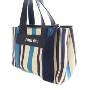 miumiu CANAPA RIGA VIT 2WAYバッグ ストライプ柄