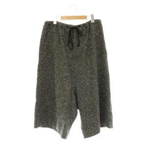 ヨウジヤマモト ネップツイード イージー ワイドパンツ サルエルパンツ 2 ブラック マルチカラー /ES