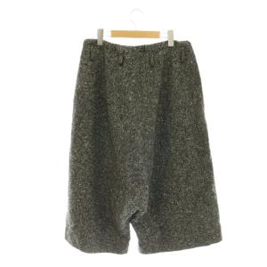 Y's ヨウジヤマモト ネップツイード イージー ワイドパンツ サルエルパンツ 2 ブラック マルチカラー /ES