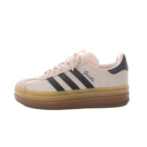 GAZELLE スニーカー 23.5cm ピンク 黒 ブラック プラットフォームソール ボア付きシュータン