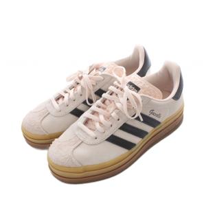 adidas GAZELLE スニーカー 23.5cm ピンク 黒 ブラック プラットフォームソール ボア付きシュータン