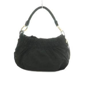 PRADA ギャザー リボン ハンドバッグ ブラック BR4237
