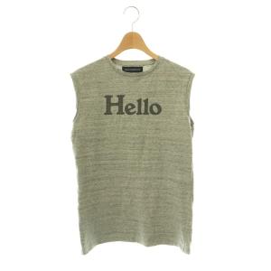 HELLO NOSLEEVE Tシャツ カットソー ノースリーブ S グレー /HK OS