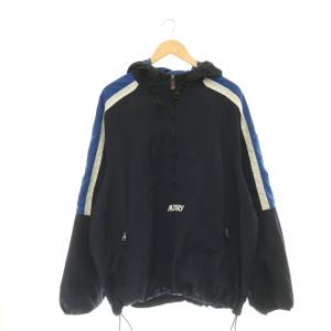 ナイロン プルオーバージャケット ハーフジップ L ネイビー JASM437B