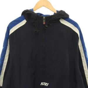 AUTRY ナイロン プルオーバージャケット ハーフジップ L ネイビー JASM437B