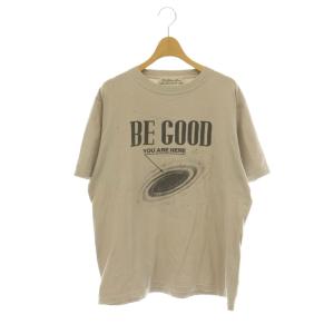 BE GOOD BE FREE Tシャツ カットソー プリント M グレージュ ブラック /ES OS