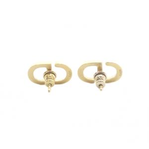 Christian Dior CD ラインストーン ピアス ゴールドカラー