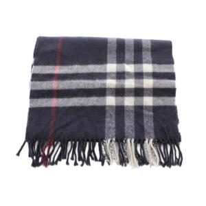 BURBERRY マフラー ネイビー ホワイト レッド チェック柄
