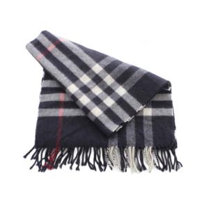 BURBERRY マフラー ネイビー ホワイト レッド チェック柄