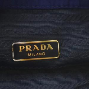 PRADA テスートナイロン巾着ポーチ 三角ロゴプレート ブルー /YO34 OH