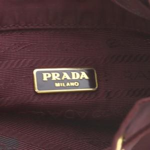 PRADA ドローストリングポーチ 巾着 三角ロゴ ナイロン バーガンディー /YO35 OH