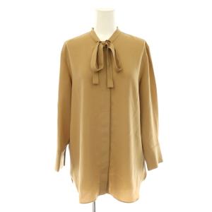 PRIME GGT TIE BLOUSE ブラウス シャツ 長袖 S キャメル色 /SY OS