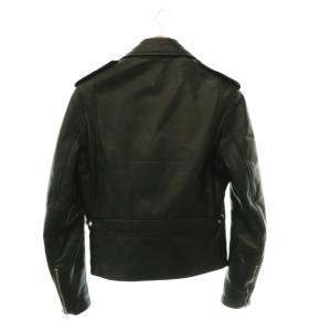 LANVIN ラムスキンダブルライダースジャケット 44 ブラック