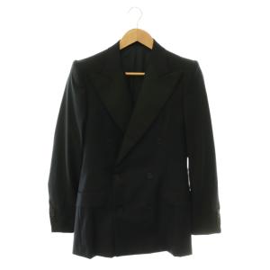 BOTTEGA VENETA ダブルスーツピークドラペル テーラードジャケット パンツ ネイビー ブラック