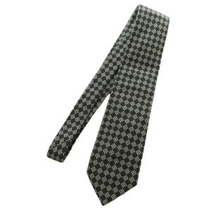 TOM FORD シルクネクタイ レギュラータイ ダークグレー 白 ホワイト /SS OSAD