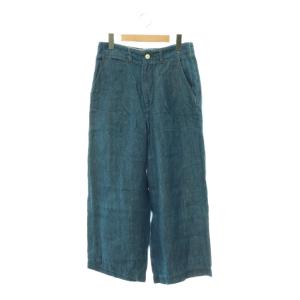 藍リネン ワイド デニムパンツ 1 青 ブルー /HS OS