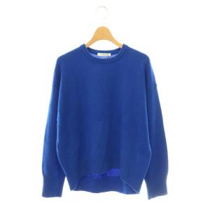 24AW NZ LAMBS 9G クルーネックプルオーバー ニット セーター ウール 長袖 S 青 ブルー