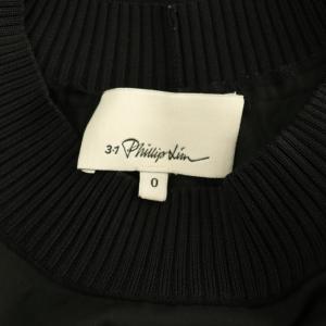 3.1 phillip lim ラウンドヘム プルオーバーシャツ 長袖 リブ切替 0 ダークグリーン /MY OS