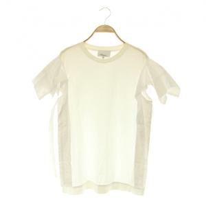 コットン 素材切り替え Tシャツ 半袖 ストレッチ S ホワイト /MY OS