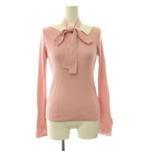24AW チョーカー付き リブニット セーター アシメ 38 ピンク /ES OS