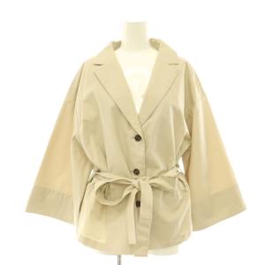 ADORE プレゼントタイプライター ジャケット スカート ロング タイト セットアップ 38 36 ベージュ /HK