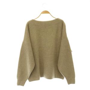 Theory RACOON BRUSHED BN OVERSIZED ニット セーター 長袖 ボートネック S ベージュ