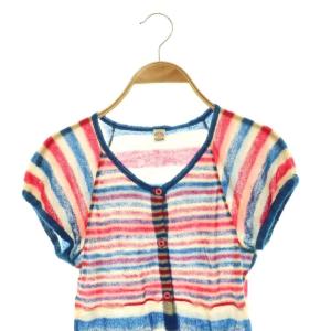 HYSTERIC GLAMOUR ボーダー 半袖 カーディガン シアー F マルチカラー /HS OS