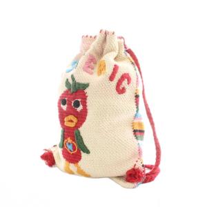 HYSTERIC GLAMOUR 90s トマトバード ナップサック 赤 レッド ベージュ 緑 トマトバード刺繍 アルファベット刺繍 ニット