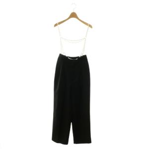 DROP PEARL SUSPENDER PANTS パンツ ストレート タック パール S ブラック