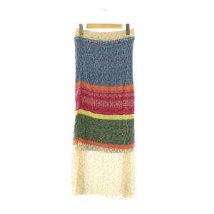 COMBINATION PATTERN KNIT SKIRT マーメイドスカート ニット S アイボリー