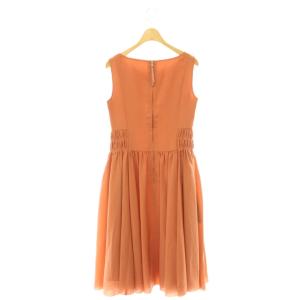 FOXEY NEW YORK スモックドレス ワンピース 38 オレンジピンク 41952