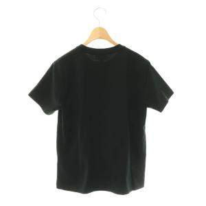 KENZO ベロア刺繍フロントロゴTシャツ カットソー 半袖 S ブラック グレージュ チャコールブラック /DO