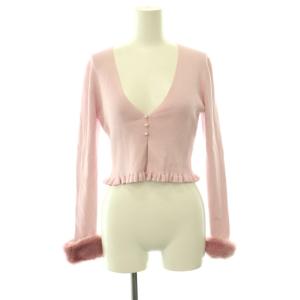BOOM KNIT ボレロ カーディガン 長袖 Vネック S ピンク /DO OS