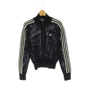 25SS ニット クロシェ ファイヤーバード トラックトップ ジャケット ジップアップ S ブラック /HK
