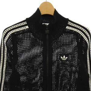 adidas Originals 25SS ニット クロシェ ファイヤーバード トラックトップ ジャケット ジップアップ S ブラック /HK