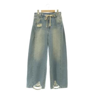 25SS バギーデニム ワイド ダメージ加工 36 ブルー /MY OS