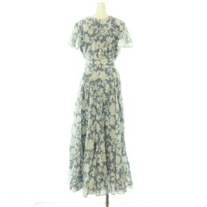 MARIHA マドモアゼルのドレス ワンピース カシュクール 花柄 総柄 36 サックスブルー ホワイト /CX OS