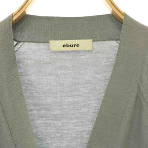 ebure コットンシルク カーディガン 深Vネック 長袖 グレー /HS OS