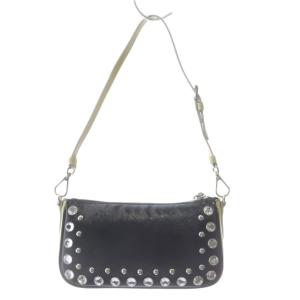 PRADA サフィアーノレザーミニショルダーバッグ ブラック イエロー 1N1723